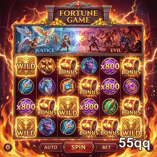 Jogo de slots 55qq Fortune, com gráficos vibrantes e temática envolvente de fortuna.